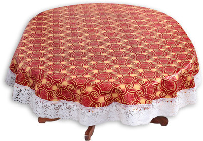 The Furnishing Tree Printed 12 Seater Table Cover(Frieze Pattern Maroon, PVC)