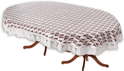 The Furnishing Tree Printed 8 Seater Table Cover(Symmetric Pattern Grey, PVC)