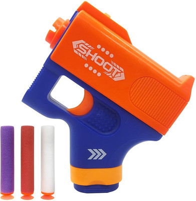 Toy Cloud Mini Soft Blaster Manual Soft Bullet Shooting Gun Toy with 3 Safe Foam Bullets for Kids - 8+Years Guns & Darts(Multicolor)