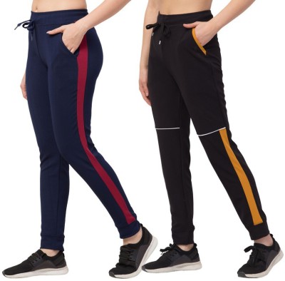 Bluecon Striped Men Dark Blue Track Pants