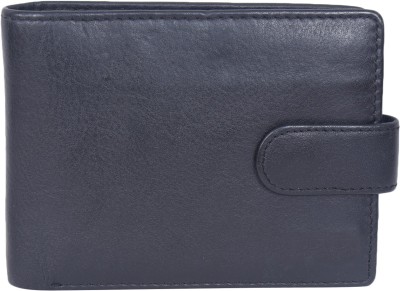 Leatherman Fashion Men Black Genuine Leather Wallet(7 Card Slots)