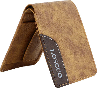 shippy Men Casual Tan Artificial Leather Wallet(7 Card Slots)