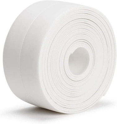 HEXONIQ Caulk Strip Tape, PE Self Adhesive Waterproof Sealing Tape for Kitchen Bathtub Bathroom Sink Floor Shower Toilet Wall Edge Protector no floor (Manual)(White)
