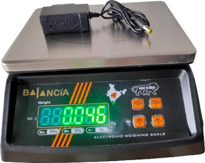 MSNL DOUBLE DISPLAY VIAVOX TECH STEEL PLATER WEIGHT MACHINE WITH INBUILT BATTERY 6V CAPACITY UP TO30KG MADE IN INDIA Weighing Scale(Black, STEEL)