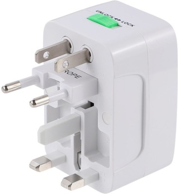 ASTOUND ™ All-in-one US/UK/AU/EU Travel AC Power Adapter Plug Converter Worldwide Adaptor(White)