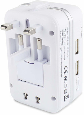 ASTOUND ® Worldwide All in One Universal Wall AC Power Plug Adapter USA EU UK AUS Worldwide Adaptor(White)