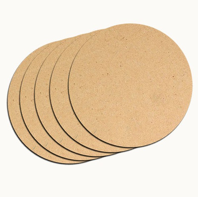 Haoser Unfinished Pine MDF Blank Circle Shape, 4mm Thick Wooden Cutout for DIY Craft Projects