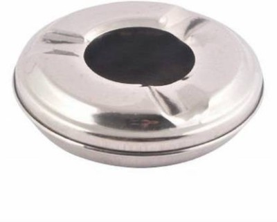 Bekner Ashtray for Cigarette Stainless Steel Ash Holder Tray with Lid for Home, Office and Bar Silver Stainless Steel Ashtray(Pack of 1)