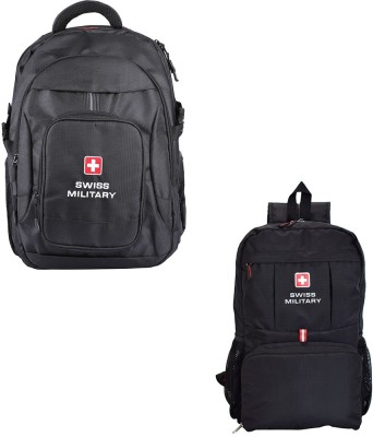 SWISS MILITARY Combo Pack of Laptop Backpack and Black Sports Bag (LBP58+BP6) 25 L Laptop Backpack(Black)