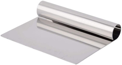 BAKERS4U Stainless Steel Multi-Purpose Dough Scraper & Chopper/Multi-Use Dough Scraper, Dough Cutter & Pastry Scraper/Round Handle Dough Bench Scraper for Cake, Pastry, Bread (Rectangular) Cookie Cutter