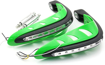 Pa LED HAND GUARD GREEN Handlebar Hand Guard(Universal For Bike)