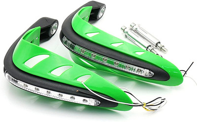 Pa GREEN LED HAND GUARD Handlebar Hand Guard(Universal For Bike)