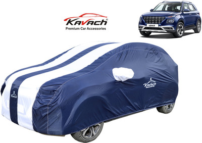 Kavach Car Cover For Hyundai Venue (With Mirror Pockets)(Blue, White, For 2020, 2021 Models)