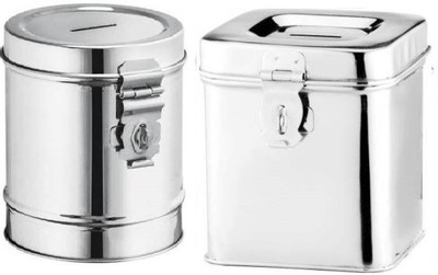 for lifestyle combo square & round shape 1.19 Coin Bank(Silver)