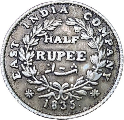rbf EAST INDIA COMPANY HALF RUPEE WILLIAM IIII 1835 SILVAR 5.83 GRAM VERY VERYRARE COIN Ancient Coin Collection(1 Coins)