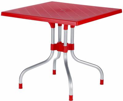 Supreme Olive 4 Seater Plastic Dining Table for Home Coke Red