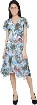 TSM Women A-line Blue Knee Length Dress