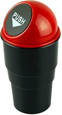 NH WORLD MINI Trash BIN/CAR DUST BIN for All Cars/Small Office Desk Trash BIN Plastic Dustbin(Red)