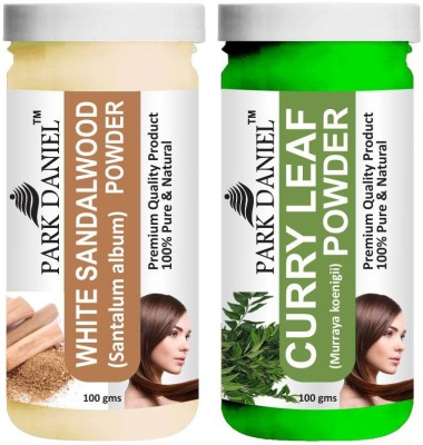 PARK DANIEL Natural White Sandalwood Powder & Curry Leaf Powder Combo Pack of 2 Jars of 100 gms(200 gms)(200 g)