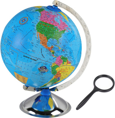 surya globe Globe for Kids, MITTAL Educational World Globe for Kids/Office Globe/Political Globe/Globes for Students Desk and Table Top Political World Globe(Medium Blue)
