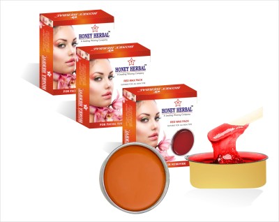 HONEY HERBAL Red Katori Face wax(Pack of 3) Wax(80.02 g, Set of 3)