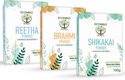 Econbioroots Natural Hair Care Combo (Reetha, Shikakai and Brahmi Powder 100g)(300 g)