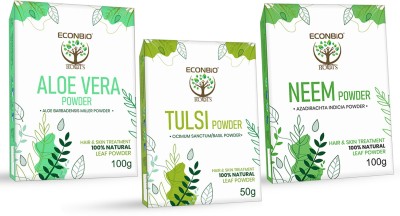 Econbioroots Natural Hair Care Combo (Neem Powder 100g, Tulsi Powder 50g and Aloevera Powder 100g )(250 g)