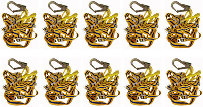 Japsin Heavy Duty Safety Belt with Auto Scaffold Hook Single Rope (Pack of 10) Full Body Harness(Free Size)