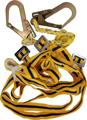 Japsin Heavy Duty Safety Belt with Auto Scaffold Hook Double Rope Full Body Harness(Free Size)