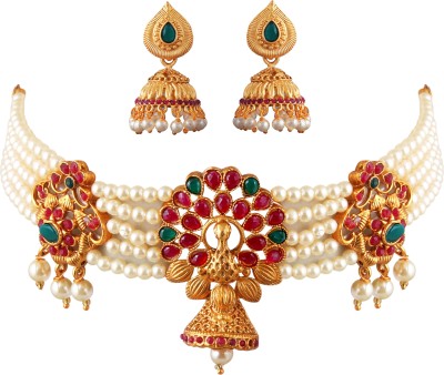 MANSIYAORANGE Copper Gold-plated Multicolor Jewellery Set(Pack of 1)