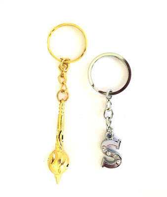 ShopTalk Metal Hanuman Gada With Alphabet Letter S Key Chain