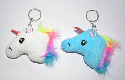 ONRR Collections plush unicorn keychain pack of 2 white & blue Key Chain