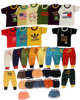 DIAMOND Baby Boys & Baby Girls Casual T-shirt Track Pants(Multicolor)