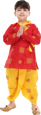 Smuktar garments Baby Boys Casual, Wedding, Festive & Party Kurta and Dhoti Pant Set(Red Pack of 1)