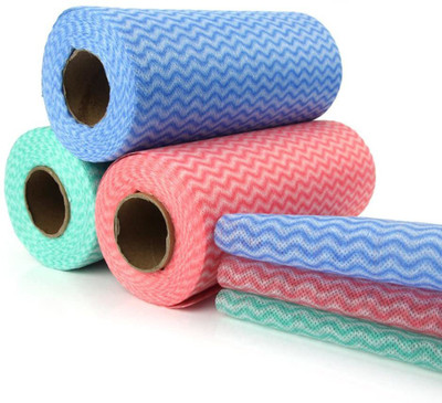 Mist Non- woven Disposable Reusable Towels like Kitchen Cleaning Towel - Multi-Uses Dish Cloths Washable Towel Roll - Set of 3 pcs(1 Ply, 80 Sheets)