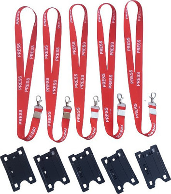 Tagways Press Lanyard RED Pack of 5 with Holders Lanyard(Red)