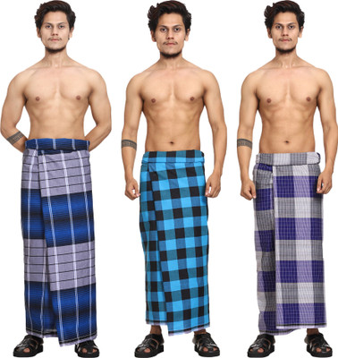 GOWRI TEX Checkered Multicolor Lungi
