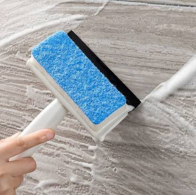 DEVDOX SMALL 1 Pc Multi-Function Mesh Screen Cleaner, Window Screen Cleaning Wiper Long Handle Washing Equipment, Detachable Window Cleaner Tool with Wet and Dry Dual-Use Magnetic Window Cleaner Double-Side Glazed Two Sided Glass Cleaner Wiper with 2 Extra Cleaning Cotton Cleaner Squeegee Washing Eq