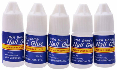 KIRA Professional Nail Art Glue Manicure Tool For Fake/False Nails- (SET OF 5) x3g(Nail Glue)