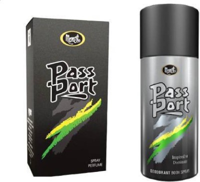 MONET PASSPORT DEO150ML & PASSPORT PER 100ML Body Spray  -  For Men & Women(250 ml, Pack of 2)