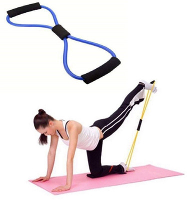 JSR CART Figure 8- Shape Fitness Workout Toning Resistance Tube Exercise Band Resistance Tube(Multicolor)