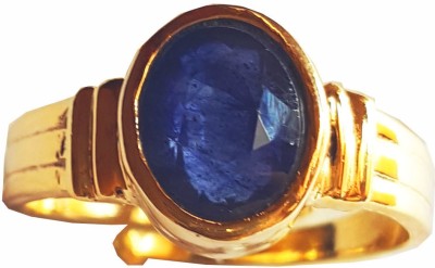 rs gemsexport RS GEMSEXPORT Gemstones 5.54 Ratti Natural Certified BLUE SAPPHIRE neelam Gemstone Panchdhatu Ring , Birthstone Astrology Ring Brass Sapphire Gold Plated Ring