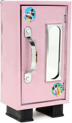 crafthub Almirah Style Coin Box Piggy Bank Gullak for Kids 3 Compartments with 2 Keys Color May Vary Safe Locker(Key Lock)