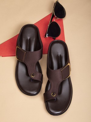 SNEAKERSVILLA New Comfortable & Trendy Flat Sandals For Women's And Girl's Women Brown Flats