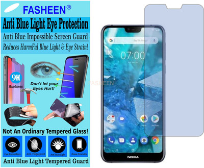 Fasheen Tempered Glass Guard for NOKIA TA-1097 (NOKIA 7.1) (Impossible UV AntiBlue Light)(Pack of 1)