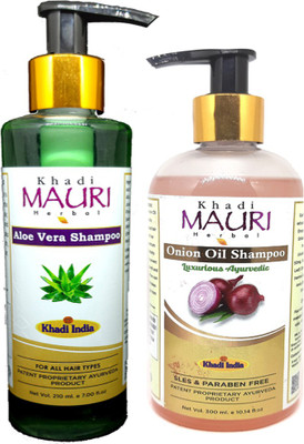 Khadi Mauri AloeVera & Onion Shampoo - Pack Of 2(420 ml)