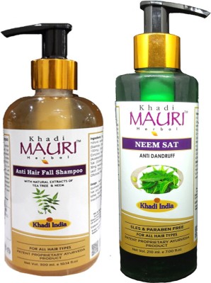 Khadi Mauri Anti Hair Fall & Neem Shampoo - Pack Of 2(420 ml)