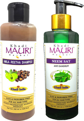 Khadi Mauri Amla_Reetha & Neem_Sat Shampoo (Combo)(420 ml)