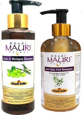 Khadi Mauri Amla Bhringraj & Anti Hair Fall Shampoo - Pack Of 2(420 ml)