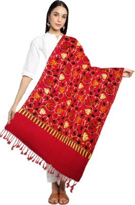 Amrit Trading Co Wool Woven Women Shawl(Red)